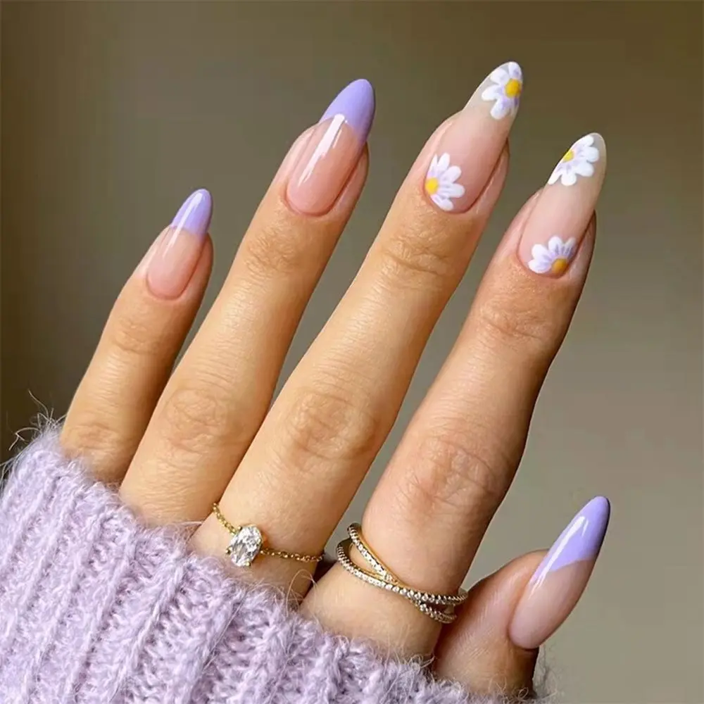 ideias unhas decoradas roxas para festas