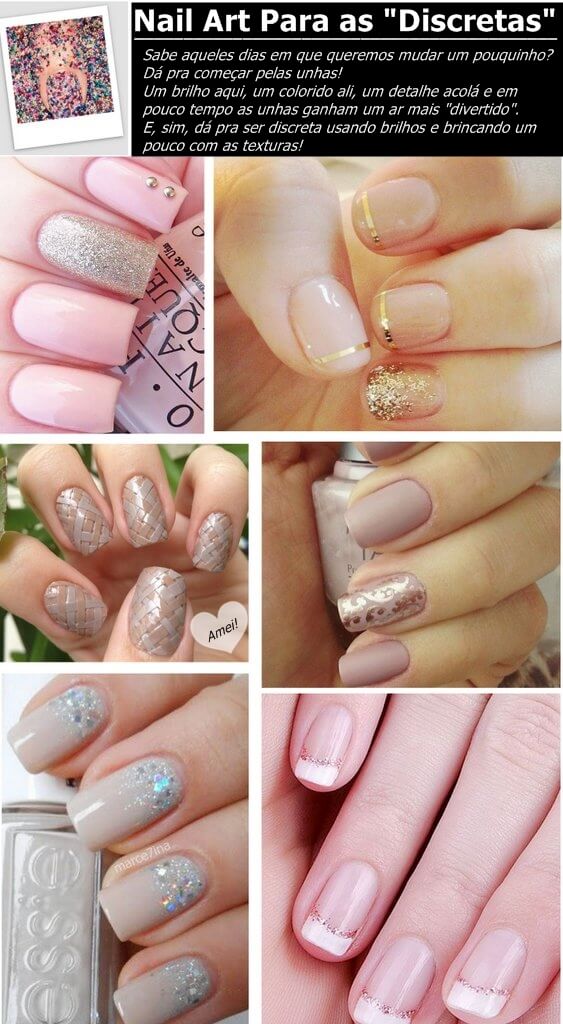unhas com efeito glazed discreto
