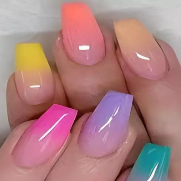 Unhas Degradê Laranja