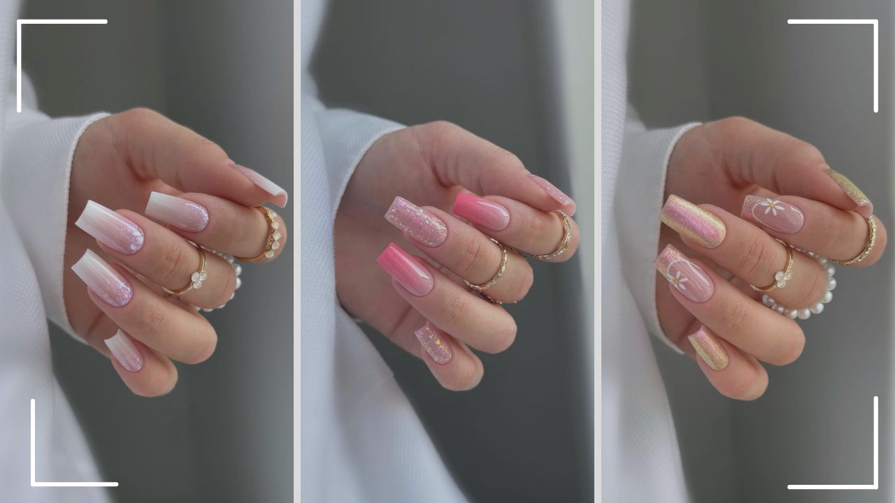 unhas em gel tons pastel