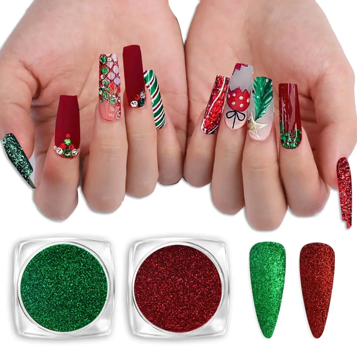 unhas em gel decoradas para o natal vs unhas postiças