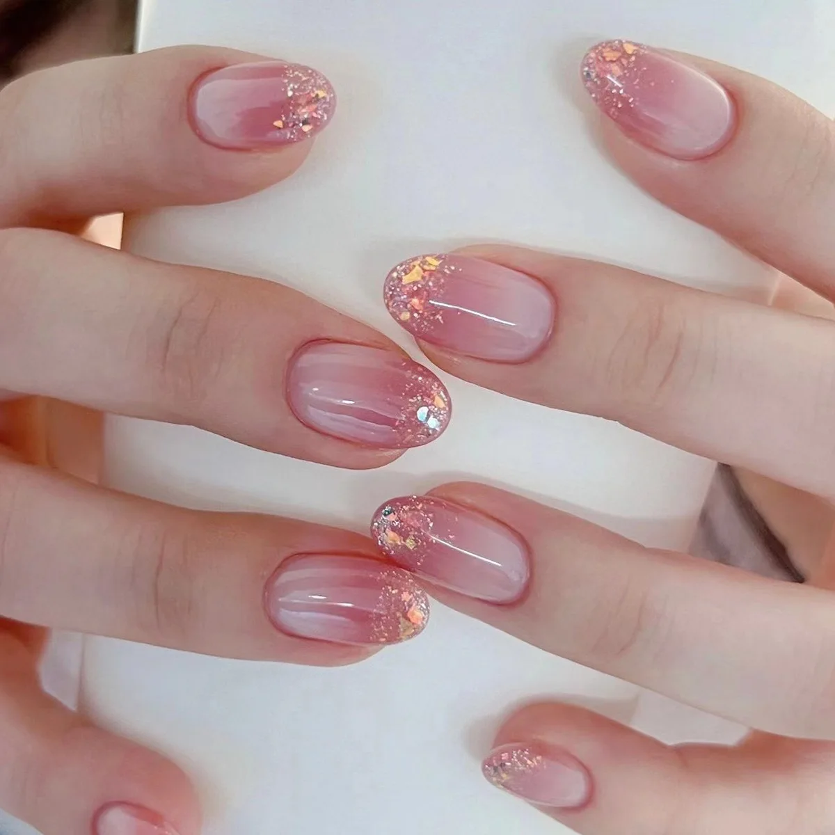 unhas baby boomer gel