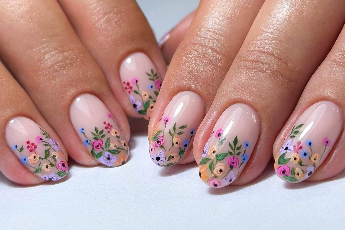 unhas de gel decoradas simples