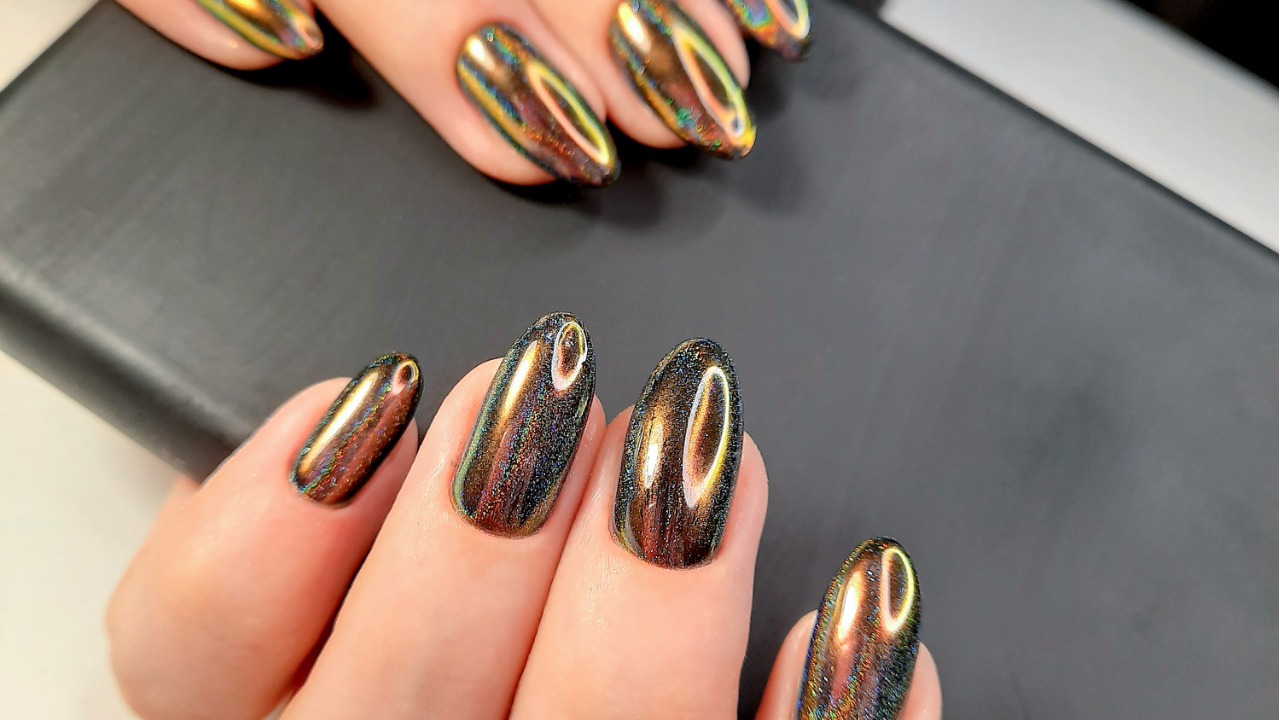 tutorial unhas francesinha metalizada prata passo a passo