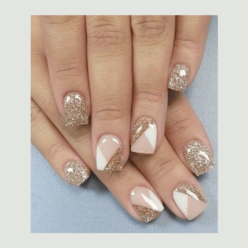 Unhas autocolantes curtas Ano Novo