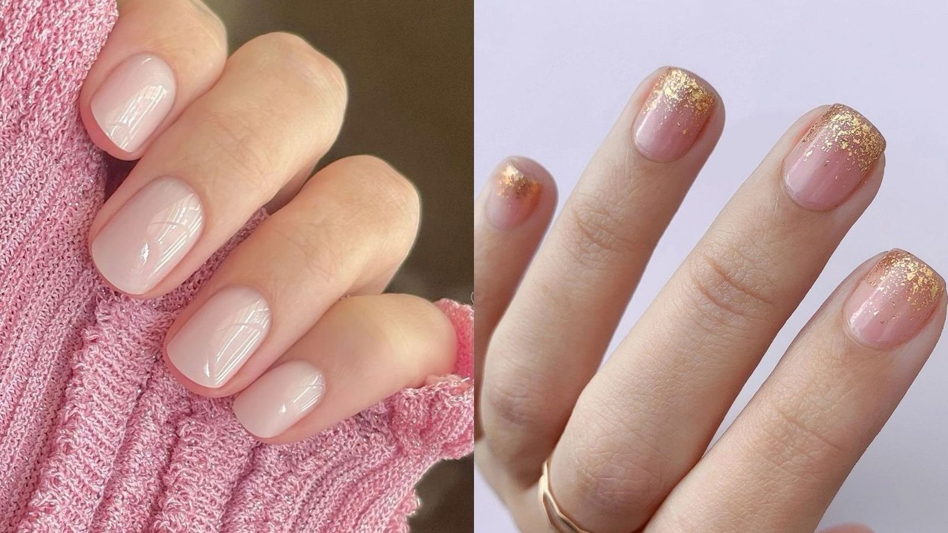 Unhas curtas brancas Ano Novo