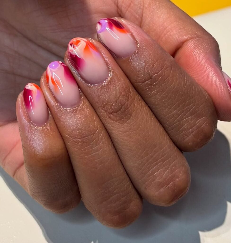 unhas redondas decoradas dia a dia