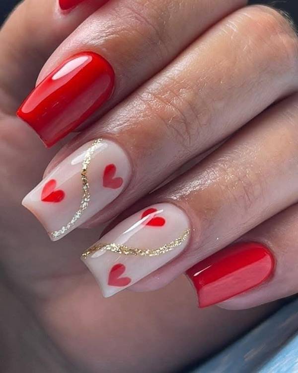 ideias unhas vermelhas decoradas para festas