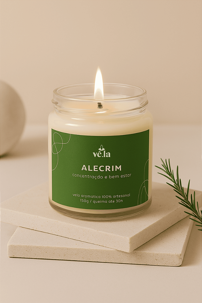 Velas aromáticas com fragrância de baunilha