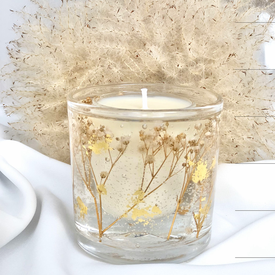 Velas aromáticas com fragrância floral