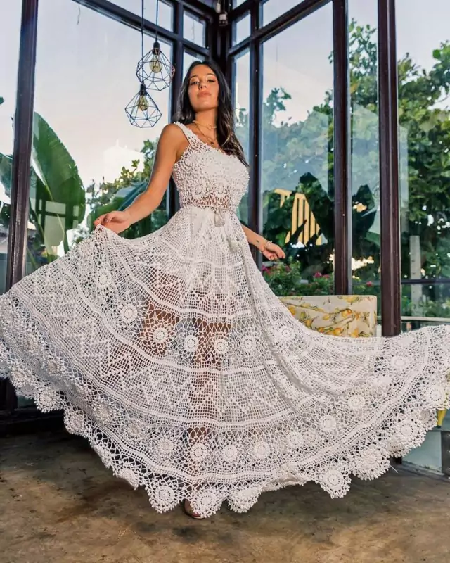 vestido de crochê