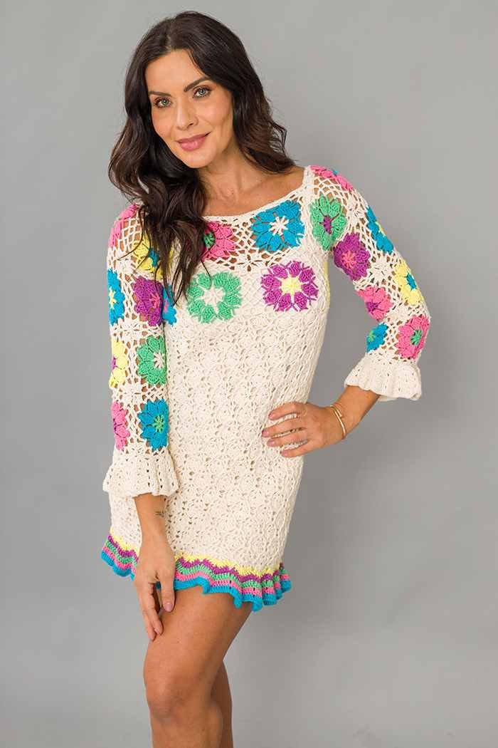 vestido de croche para pano de prato com grafico