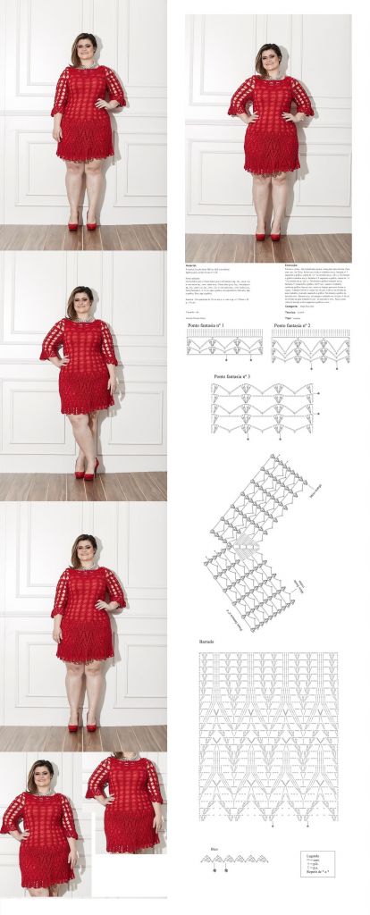 Onde Encontrar os Melhores Gráficos de Vestido de Crochê Vermelho Online