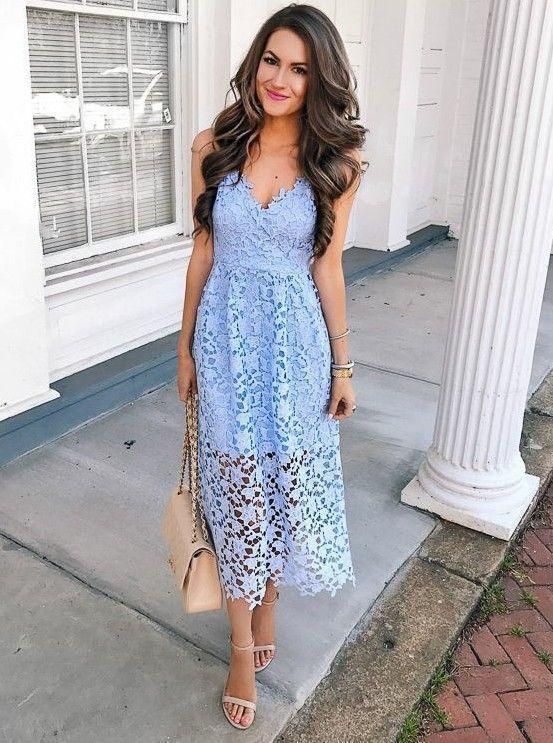vestido azul glacial
