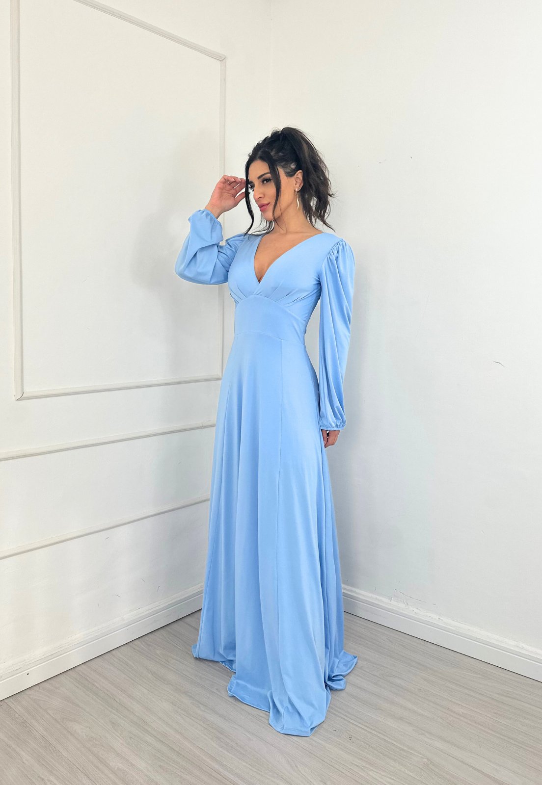 vestido de 15 anos azul claro