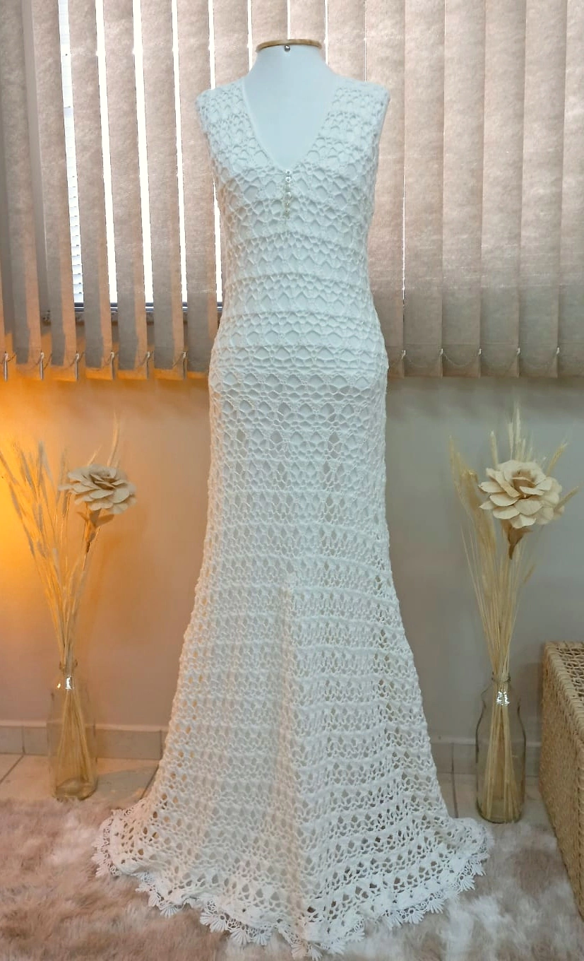 Inspirações de Vestidos de Noiva de Crochê Boho Chic e Sereia