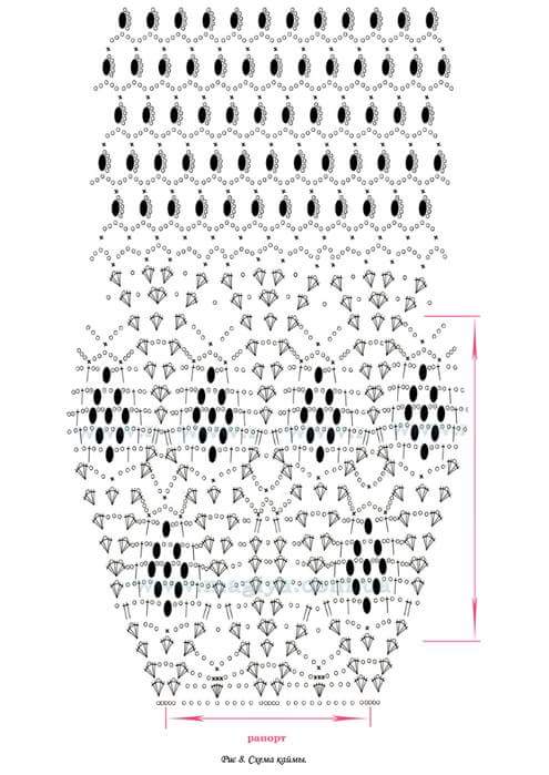 vestido preto de croche com grafico