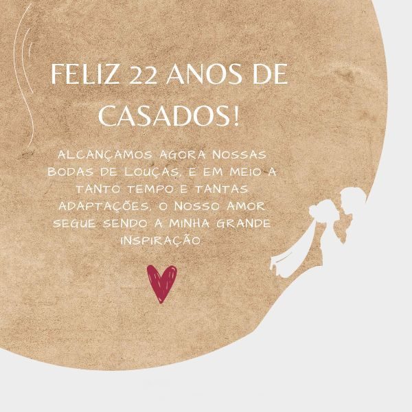 como comemorar 22 anos de casamento