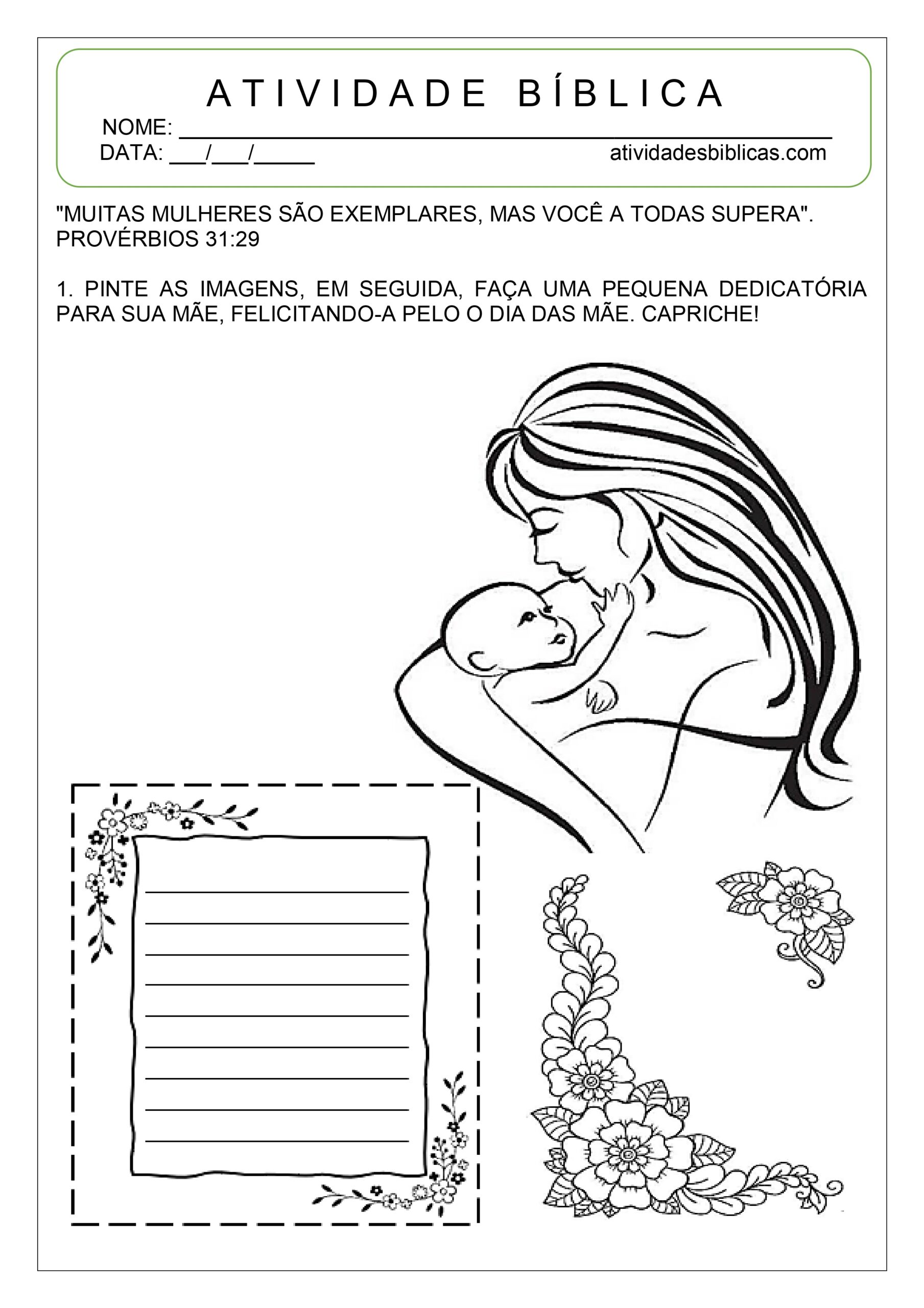 atividades para fazer com a mãe