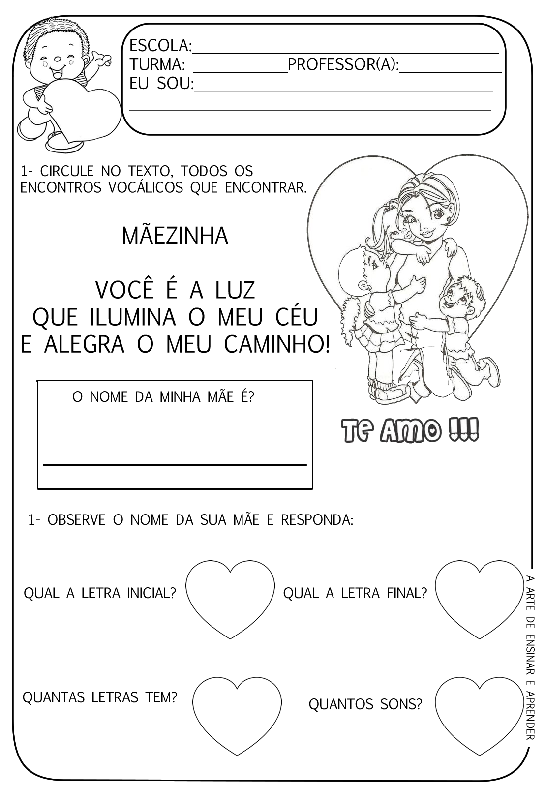 atividades dia das mães educação infantil para imprimir