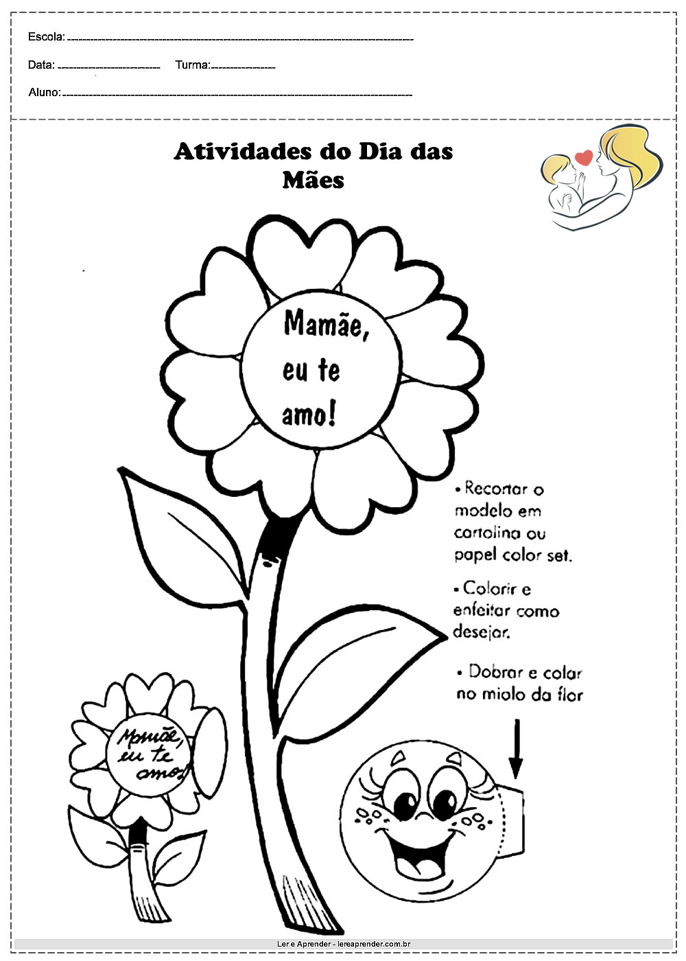 atividades dia das mães educação infantil para imprimir