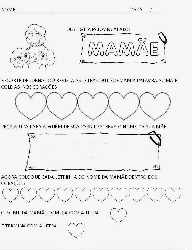 atividades dia das mães pré escola