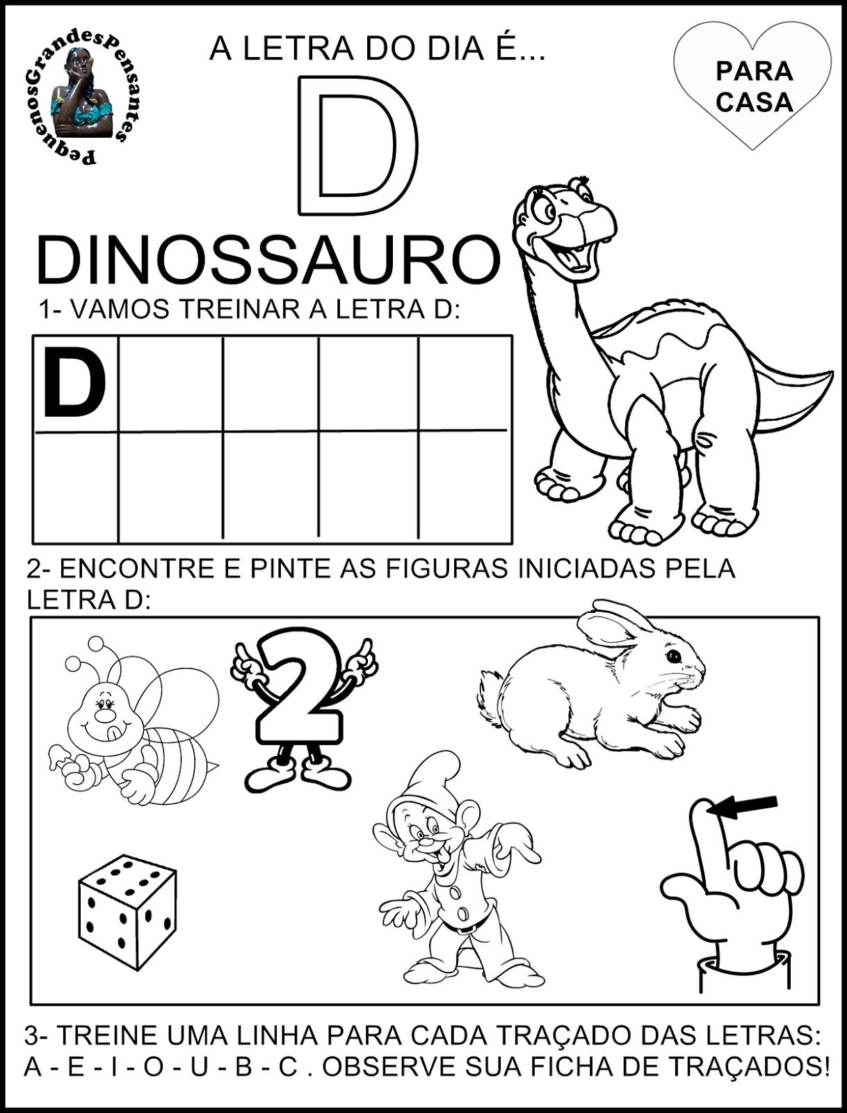 atividades com a letra D para alfabetização