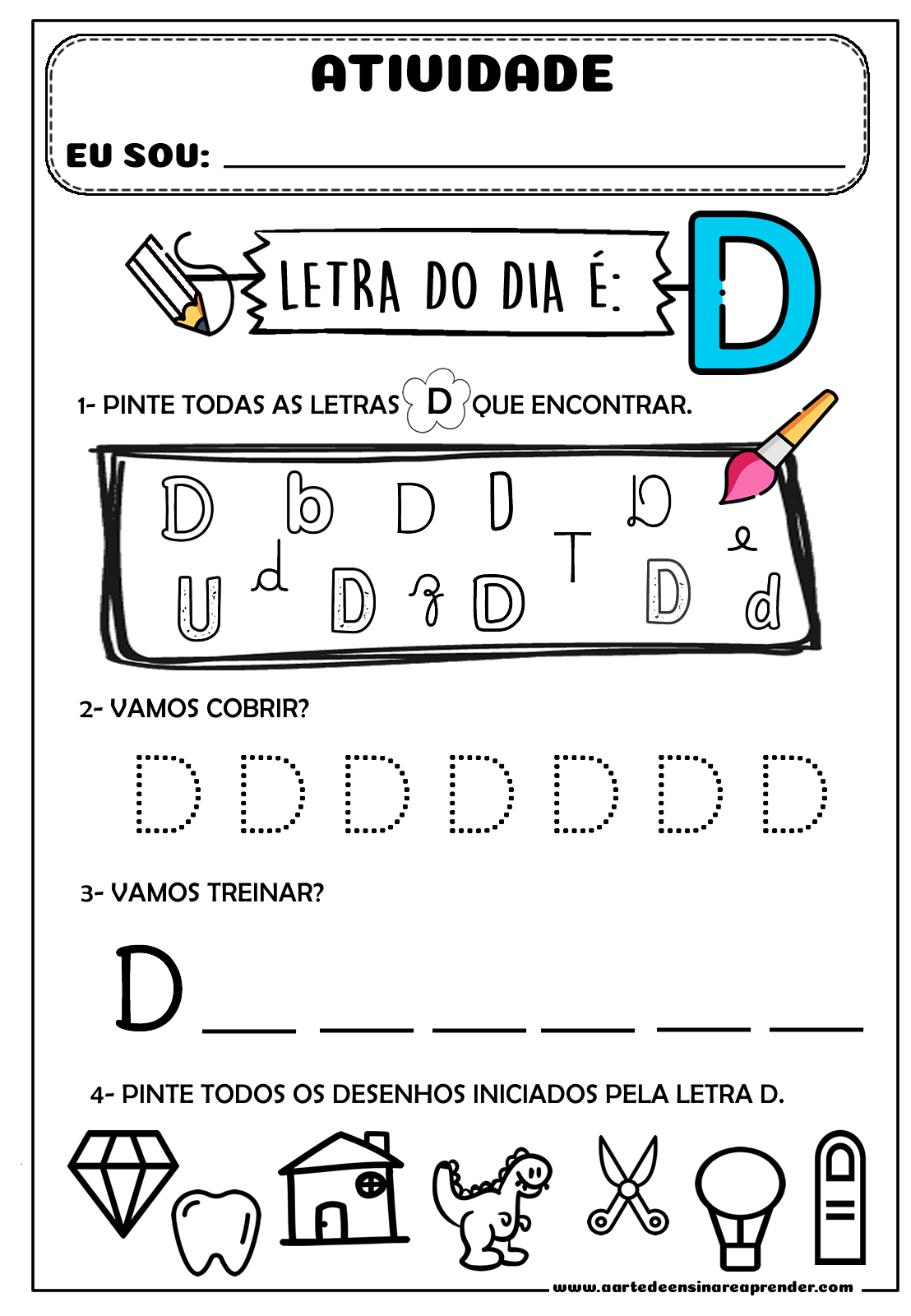 jogos educativos letra D educação infantil