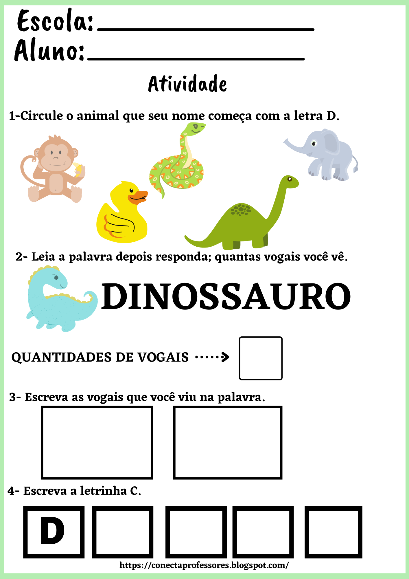jogos educativos letra D educação infantil