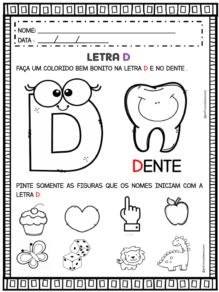 como ensinar a letra D para crianças
