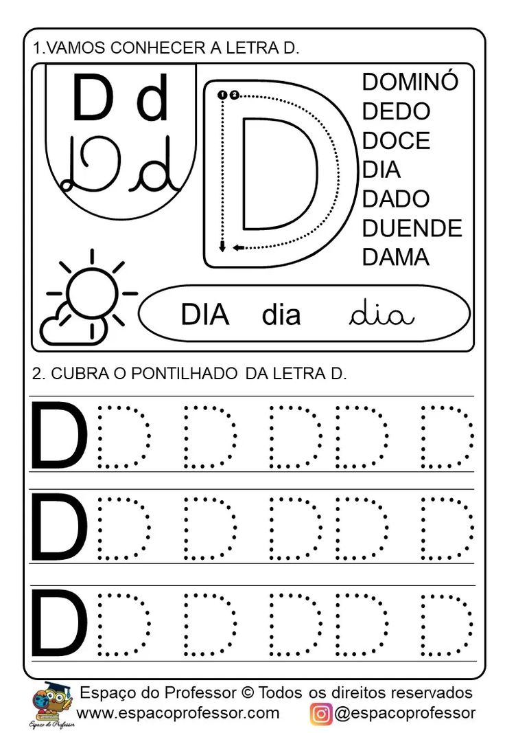 atividades lúdicas com a letra D