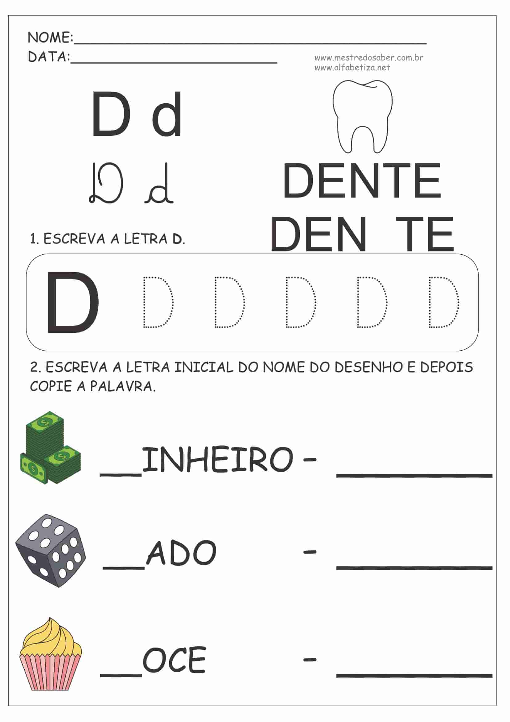 alfabeto divertido letra D