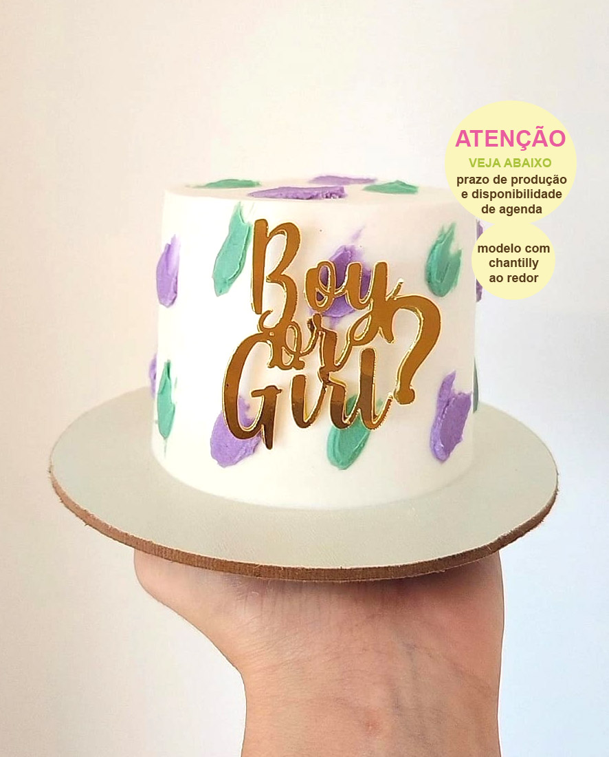 bolo chá revelação menino