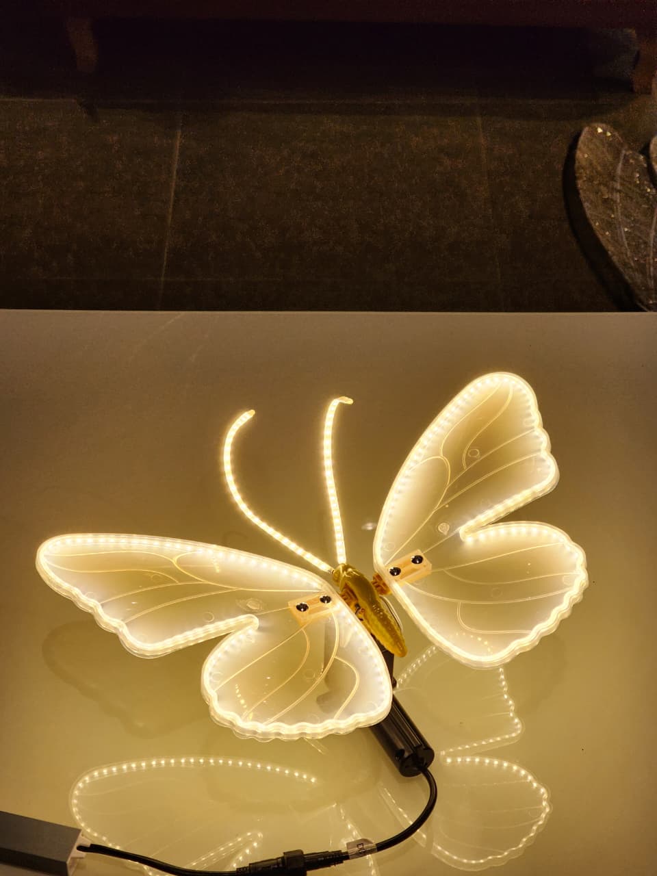 decoração com borboletas led