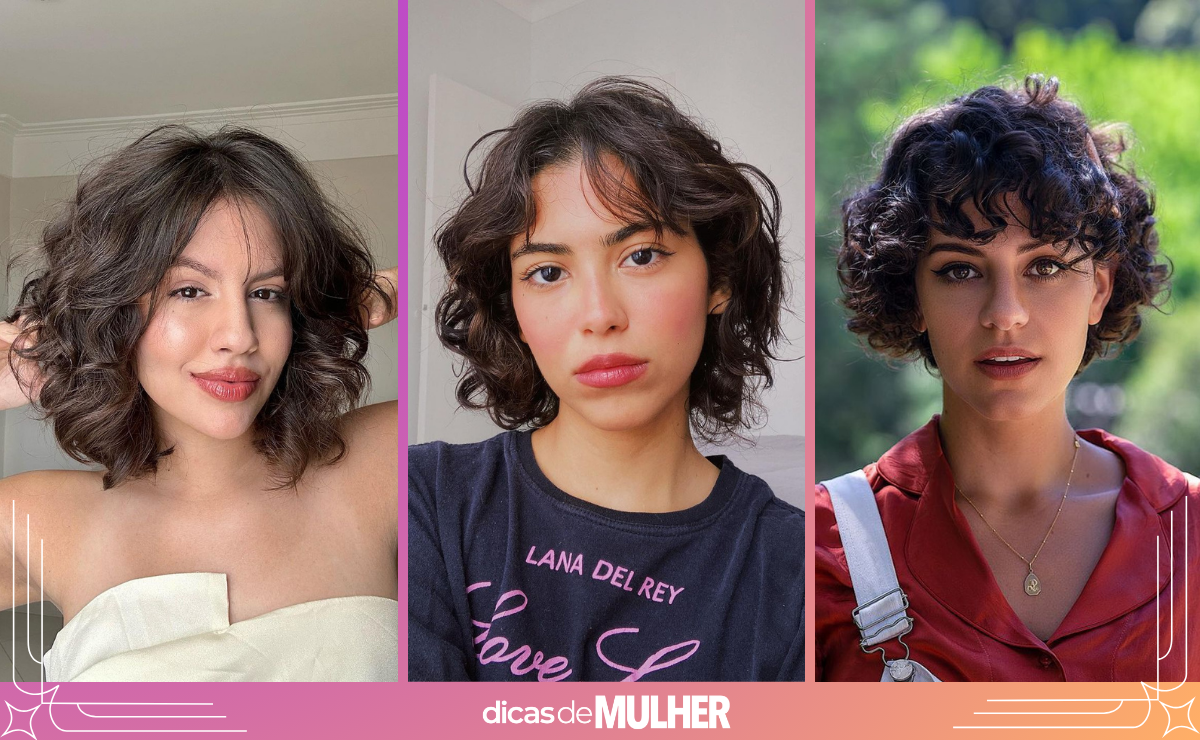 corte de cabelo ondulado curto feminino