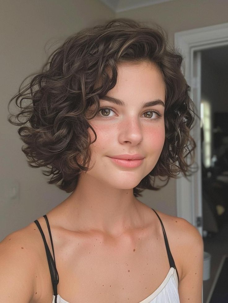 corte de cabelo ondulado curto feminino
