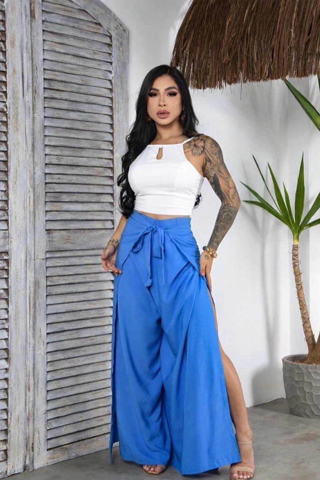 calça envelope linho