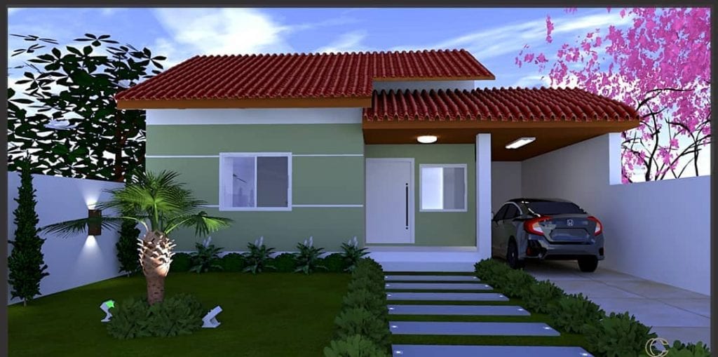 fachadas de casas simples e modernas com varanda