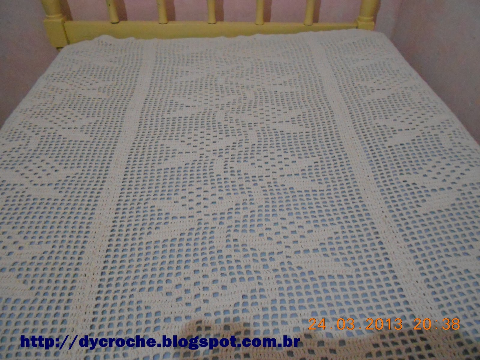colcha de crochê elegante