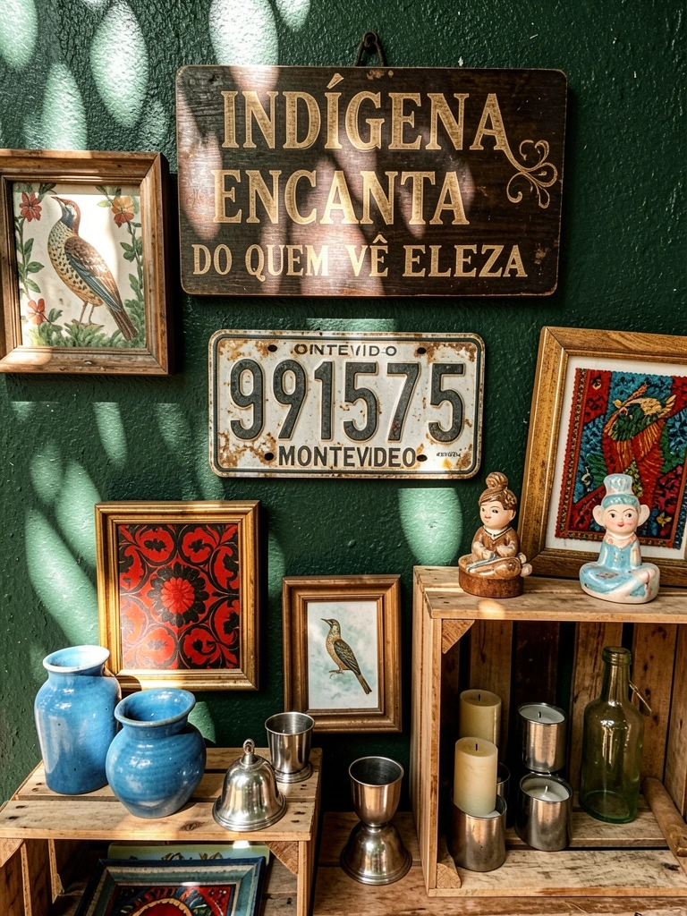 Placa de madeira escura com letras ornamentadas
