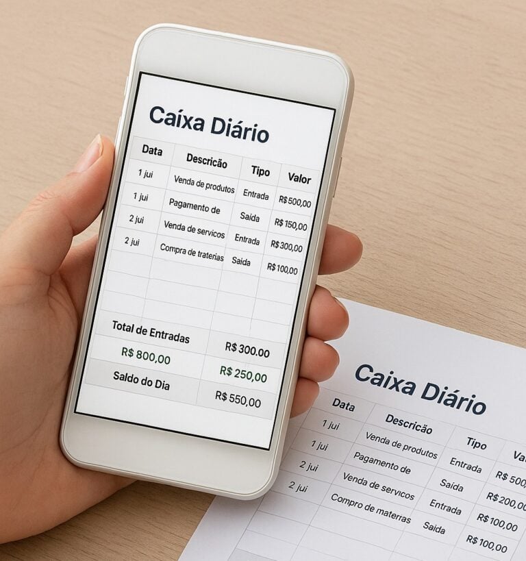modelo de controle financeiro diário