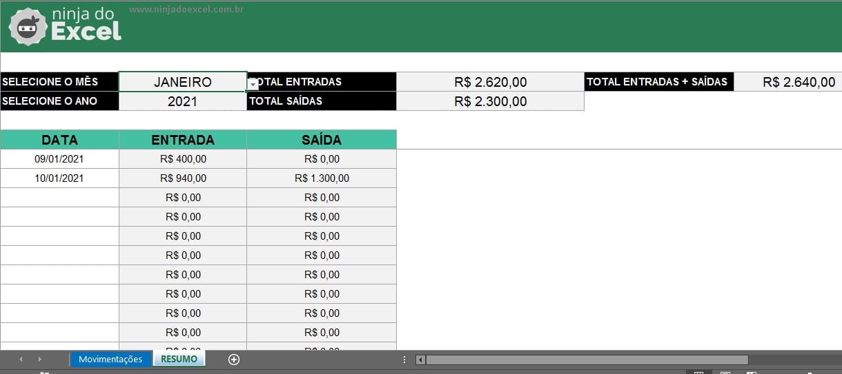planilha de vendas para imprimir
