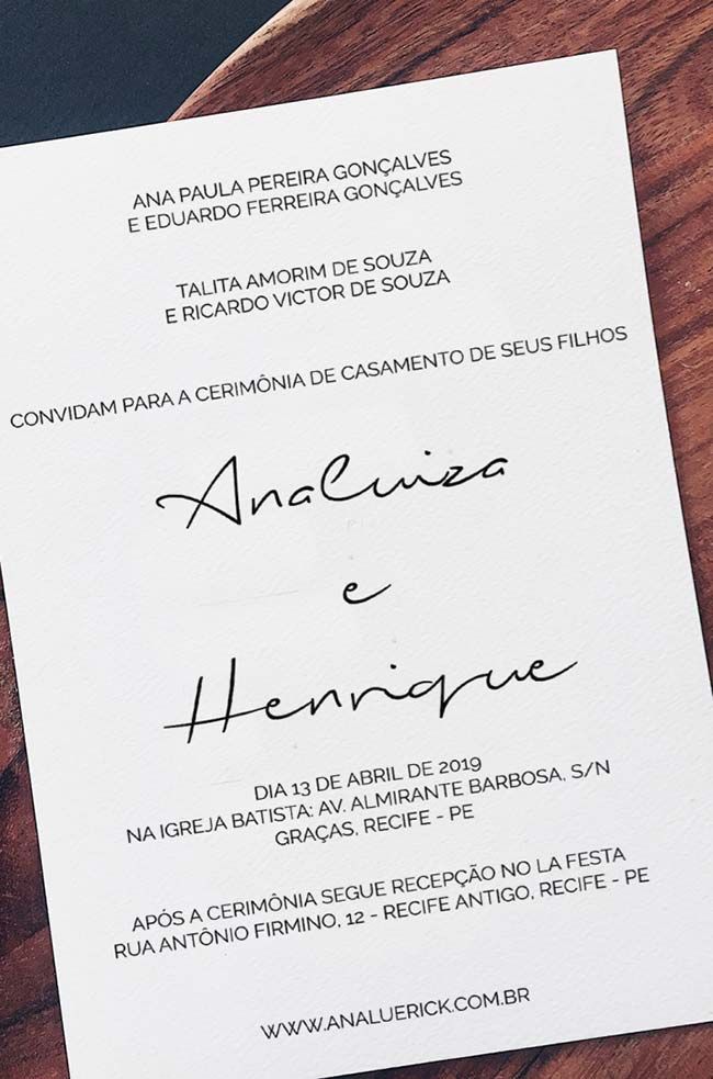 convite de casamento DIY