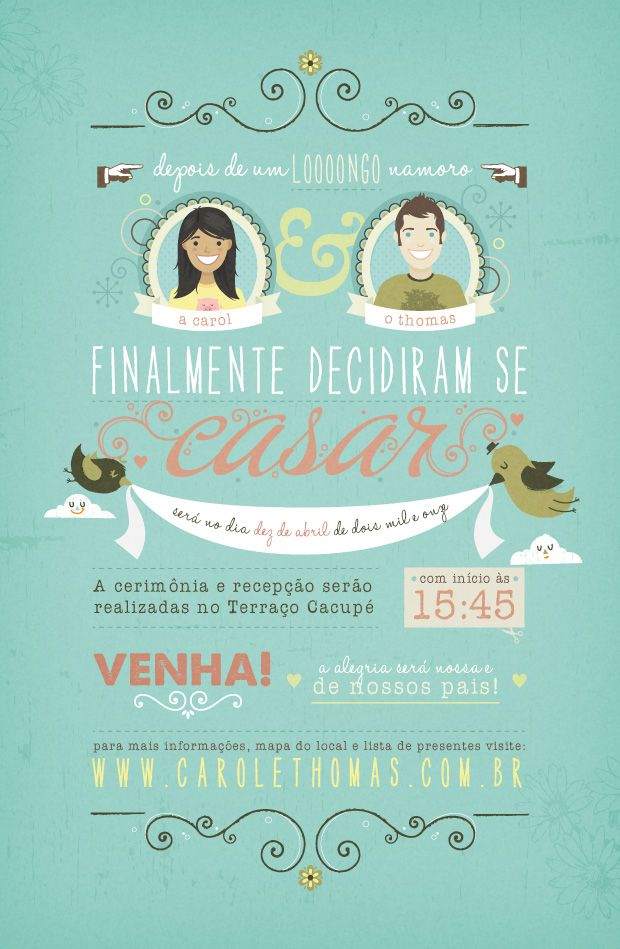 convite de casamento rústico simples