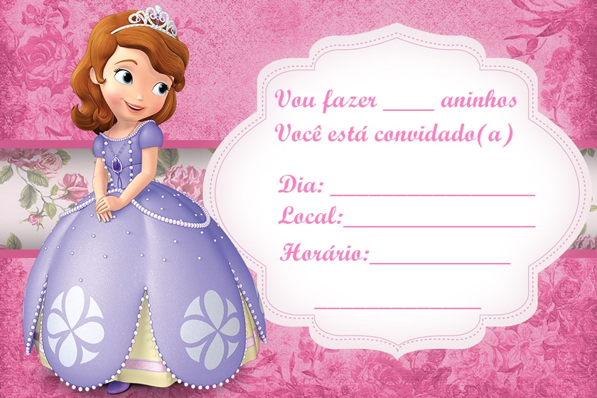 convite princesa sofia para imprimir