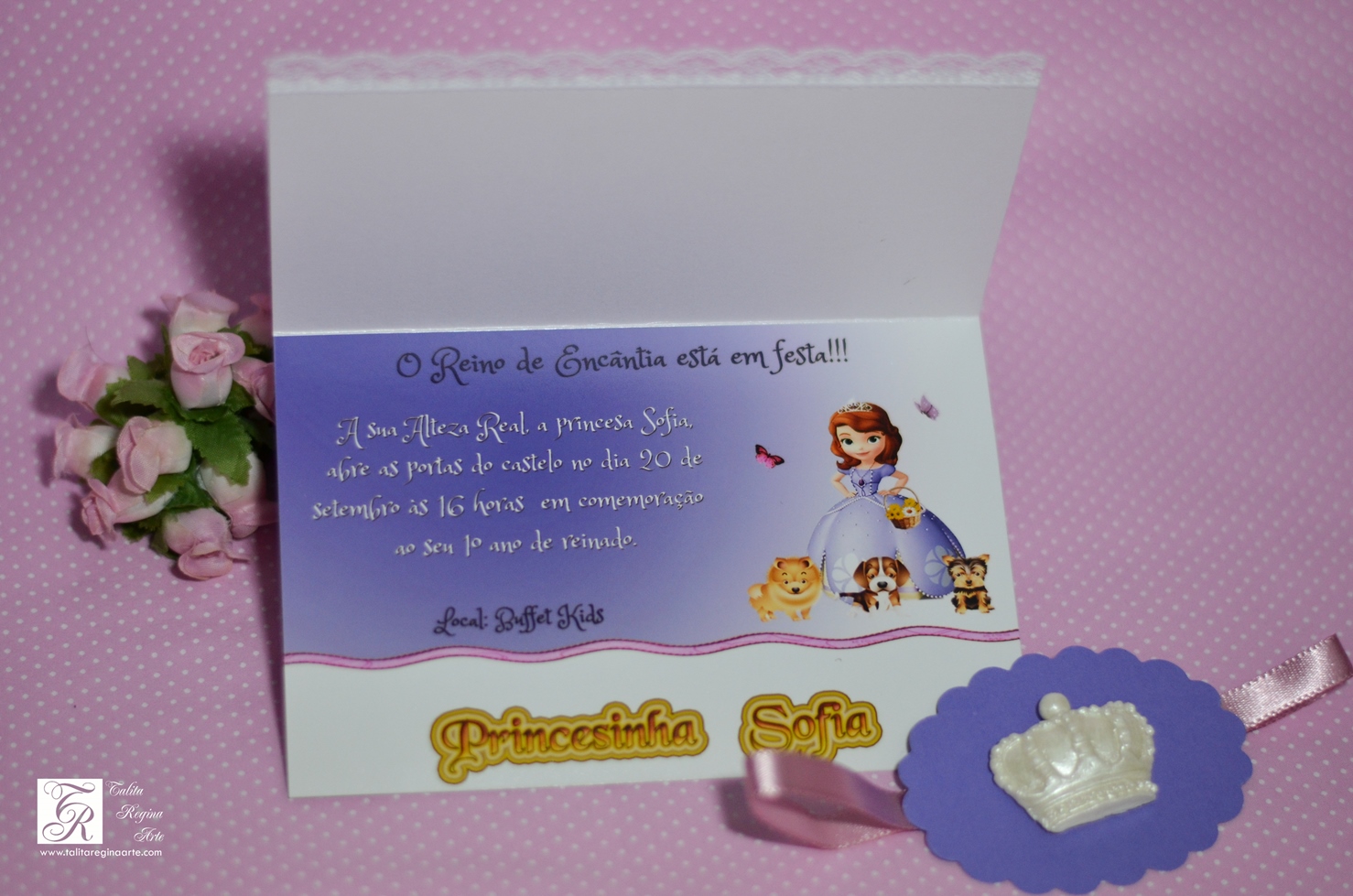 ideias convite princesa sofia