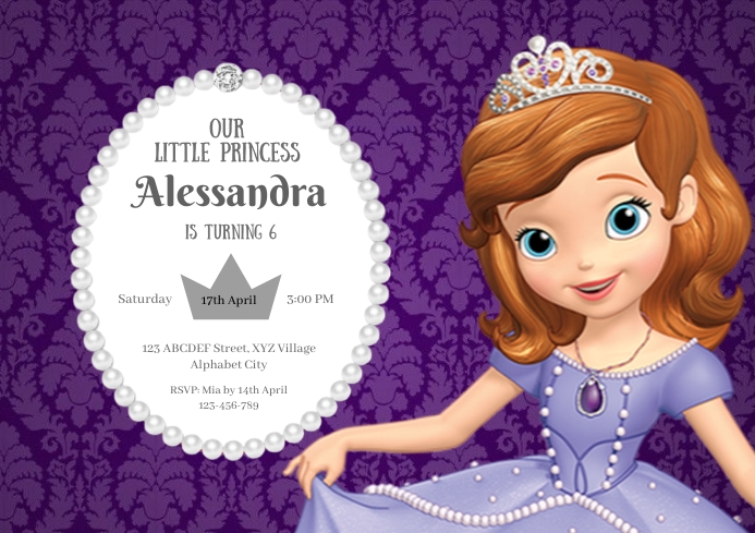 convite princesa sofia para imprimir