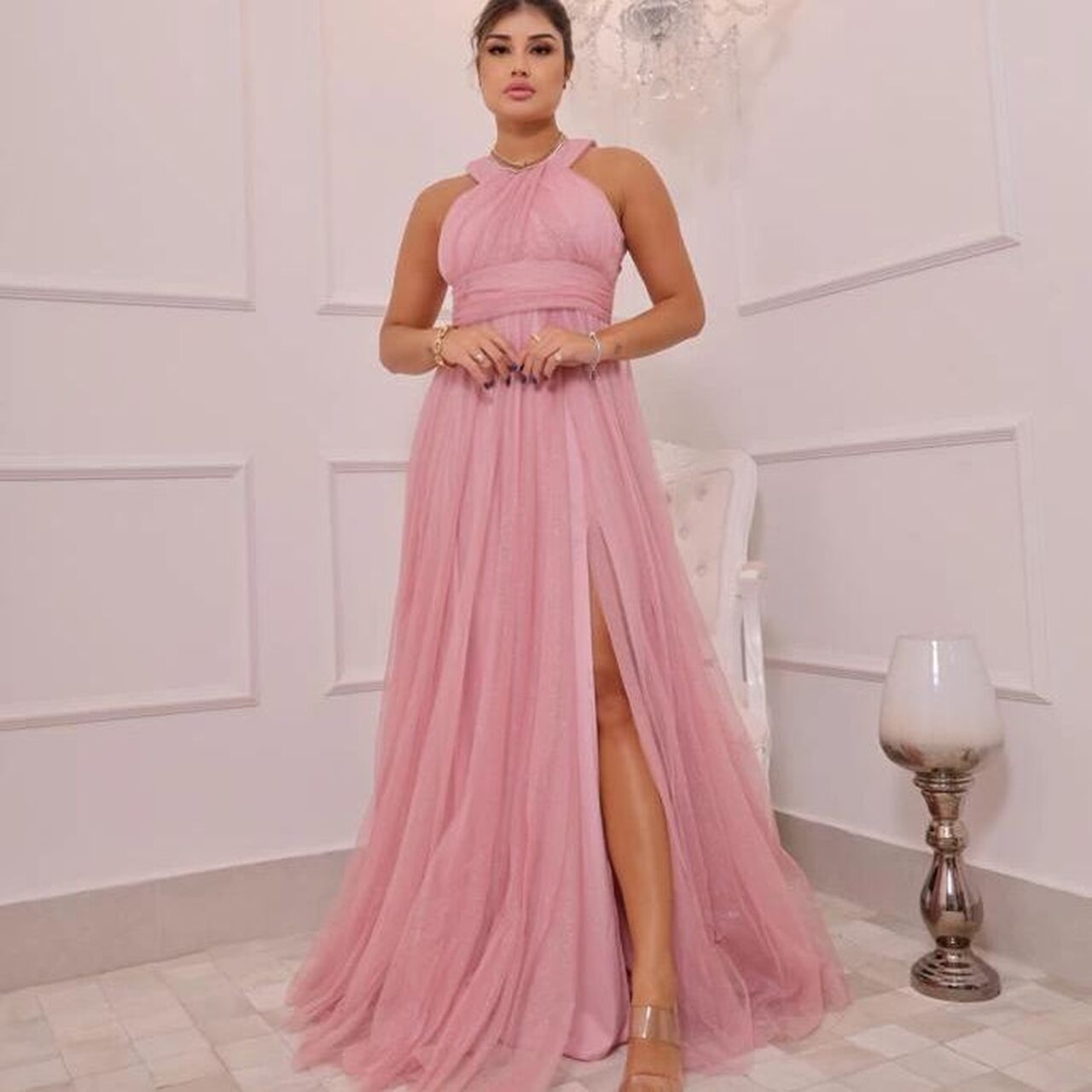 vestido formatura champagne