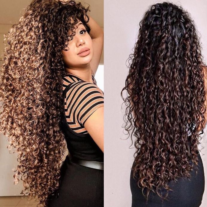 corte cabelo ondulado longo com pouco volume