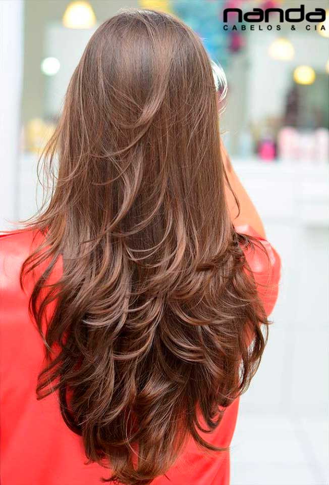 corte desfiado para cabelo liso